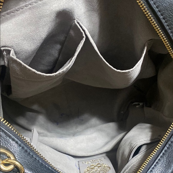 Vince Camuto black 100% genuine leather crossbody duel handle purse bag - Picture 12 of 15